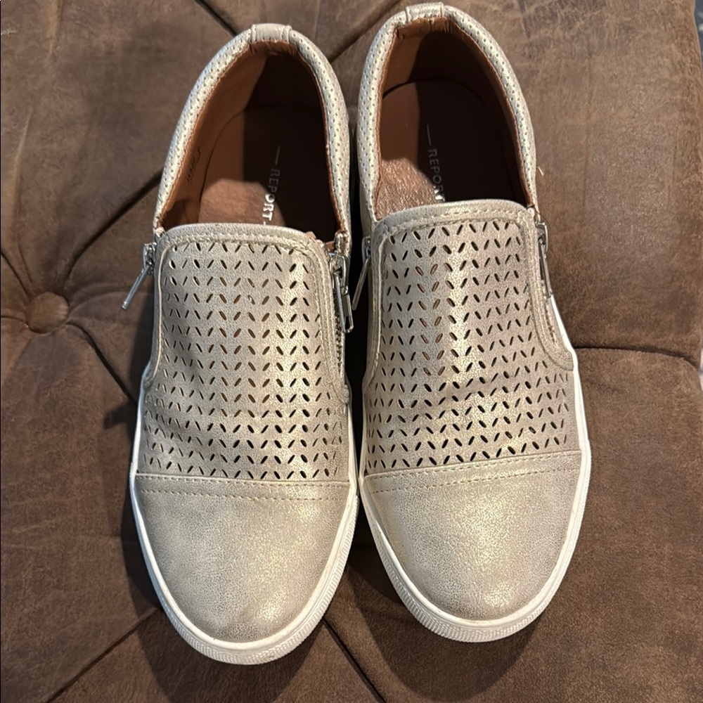 Report Gold Slip-On Flats